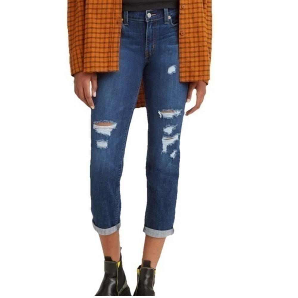 NWT Levi’s Ripped Boyfriend Jeans Cropped Size 20W or 24W Destroyed Ripped